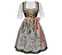 Robe Dirndlbluse allemande à manches courtes pour femme, robe de bière, robe de spectacle, accessoire médiéval, Vert, L
