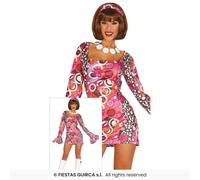 Robe Disco Night Shift Années 70 Déguisement Fancy Pour Adultes Hippie