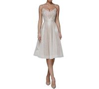 Robe Dos Nu Sexy pour Femmes Bretelles Spaghetti Décolleté en V Profond sans Manches Taille Élastique Ligne A Grande Balançoire Mini Robe (Color : Apricot, Size : XL)