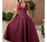 Robe dos nu sexy pour femmes Unadoll, en tissu jacquard 3D, style élégant, convient pour soirée de gala, rendez-vous, cérémonie d'ouverture d'école, cocktail, mariage, Noël, Thanksgiving et autres occ
