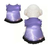 Robe Douce pour Petits Chiens, imprimé Orage Mignon, Jupe pour Chiot, vêtements d'été pour Chiot, Robe d'été à Volants, débardeur léger pour Animaux de Compagnie, Taille XS