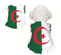 Robe Douce pour Petits Chiens, imprimée Drapeau algérien, Jupe pour Chiot, vêtements d'été pour Chiot, Robe à Volants, débardeur léger, Taille Moyenne