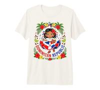 Robe Drapeau de la République Dominicaine pour Fille Hibiscus Heritage Kids T-Shirt Haut de Gamme