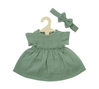 Robe éco & bandeau pour les cheveux, poupée, vert sauge, 35-45
