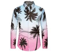 Robe élégante 3D décontractée à manches longues pour homme en maille col chemise, Rose-15, XL