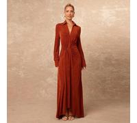 Robe élégante de soirée pour femmes VITNOS, couleur unie avec taille cintrée. Nouvelle mode pour l'automne et l'hiver. Robe de luxe pour les soirées, tenue élégante et décontractée, soirée de gala, lo