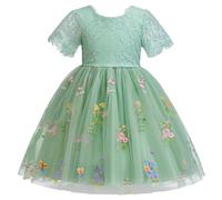 Robe Elegante Enfant Fille - Robes pour Filles élégantes en Dentelle brodée de Fleurs Tenue de soirée décontractée pour Tout-Petits Printemps-été adaptée à Occasions et activités