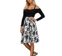 Robe Élégante Femme Couple Ample Tissu à Paillettes Manches Longues Légère de Cocktail pour Soirée Womens Loose Fit Dresses Bikini Cover Up Paréo Pas Cher Soldes (White, S)