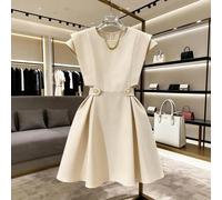 Robe élégante pour femmes de grande taille, nouvelle conception minimaliste à col rond, couleur unie, best-seller pour l'été 0XL,1XL,2XL,3XL,4XLUnicoloreTissu tissé