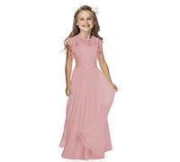 Robe Élégante pour Fille de Fleur pour Communion Solennelle pour Mariage et Cérémonie 2-13 Ans, rose, 10-11 ans