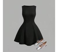Robe élégante pour préadolescentes, convient pour les rassemblements familiaux, les fêtes et les événements 7Y,8Y,9Y,10Y,11Y,12Y,13YUnicolorePolyester