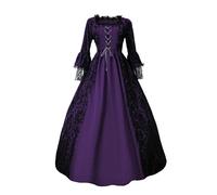 Robe Elfe Medievale Femme Costume De Viking Tenue Deguisement Princesse 1900 Époque Déguisement Medieval Halloween Sorciere Ceinture Vampire Médiéval Moyen Age Fille Sorcière