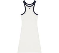 Robe En Coton Blanche Et Bleu Marine Courrèges