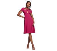 Robe en crÃªpe scuba Ã volants torsadÃ©s et dÃ©coupes femme Goddiva Rose 38