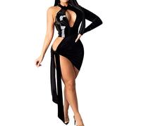 Robe en Cuir pour Femme Femmes d'été Puan Coux Robe de Sangle(L)