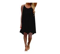 Robe en dentelle blanche courte sortie spaghetti mode dos été robe de plage en mousseline de soie robe femme patrons de couture robe femmes 46, Noir , L