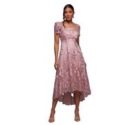 Robe en dentelle brodÃ©e Ã encolure festonnÃ©e femme Goddiva Midi Rose 42