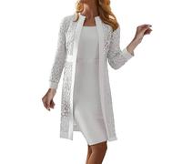 Robe en Dentelle Longue pour Femme - Noir - Élégante Tenue de Soirée pour Mariage - Spéciale Invités et Mère de la Mariée - Moderne - 2 Pièces