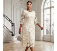 Robe en dentelle noire élégante pour les grandes tailles, adaptée aux saisons de printemps, été et automne. Robe noire élégante pour femmes. Tenues élégantes classiques pour femmes. Belles robes pour