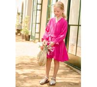 Robe en gaze de coton fille fuchsia 4A