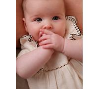 Robe en gaze de coton naissance écru 9M(71CM)
