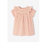 Robe en gaze de coton naissance rose 3M(60CM)