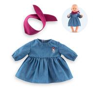 Corolle – Vêtement poupon Robe en jean manches longues & foulard Petit Explorateur 42 cm dès 2 ans