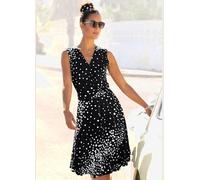 Robe en jersey élégante robe portefeuille à pois - Vivance - noir-blanc imprimé NOIR-BLANC IMPRIMÉ 44