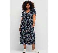 Robe en jersey - Sheego - bleu foncé - motifs BLEU FONCÉ - MOTIFS 54