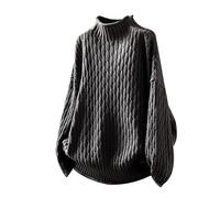 Robe en Laine Femme Hiver Pulls pour Femme 2024 Women S Retro Half High Neck Loose Autumn and Winter New Solid Dough Temperament Bottoming Knitting Pull Chic Pull Long Grey One Size