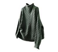 Robe en Laine Femme Hiver Pulls pour Femme 2024 Women S Retro Half High Neck Loose Autumn and Winter New Solid Dough Temperament Bottoming Knitting Pull Chic Pull Long JN One Size