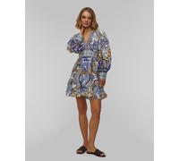 Robe En Lin Pour Femmes Camilla Button Front Frill 33259-azuladvt