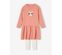 Robe en molleton et legging en côtes fille blush 8A