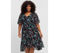 Robe en mousseline - Sheego - pétrole foncé à motifs PÉTROLE FONCÉ À MOTIFS 44