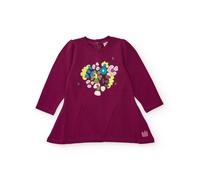 Robe en polaire pour fille avec imprimé fleurs fuchsia 4A