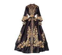 Robe en Porcelaine pour Femmes, Manches Longues Lanterne, Imprimé Floral Bleu, Chemise, Robes De Plage