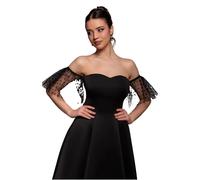 Robe en rÃ©sille femme Goddiva Midi Noir 38
