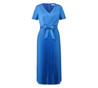 Robe en satin à col V et manches volantées femme COMMA Bleu 34
