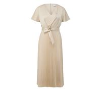 Robe en satin col V manches volantées ceinture nouée femme COMMA Beige 46
