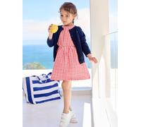 Robe en seersucker à volants fille carreaux rouge 14A