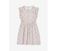 Robe en seersucker à volants fille vanille 3A