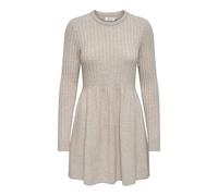 ONLY Robe en Tricot à Manches Longues col Rond Coupe Droite Polyvalente, Couleurs:Beige, Taille:L