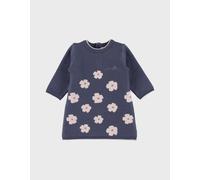 Robe en tricot avec fleurs en tricot bleu 9M(71CM)