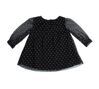 Robe en tulle à manches longues 485223 pour fille-Le noir 18-24 mois