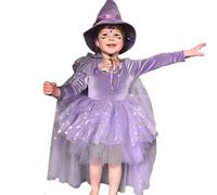 Robe en tulle à manches longues pour fille - Élégante robe de fête pour tout-petits - Tenue d'hiver douce - Garde-robe festive, lilas, 2-3 ans