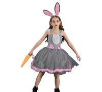 Robe en tulle en maille pour petites filles, robe d'été douce avec bandeau de lapin, vêtements de princesse pour petites filles, vêtements de costumade pour Pâques, réunion, jeu de rôle