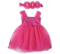 Robe en tulle respirante pour nouveau-né avec bandeau - Robe en maille respirante - Non irritante - Pour photographie et fête - Accessoire de bandeau