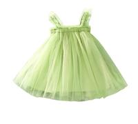 Robe en tulle sans manches à volants pour enfant - Robe de princesse et jupe - Calendrier de l'Avent 24 histoires, Vert menthe., 3-4 ans
