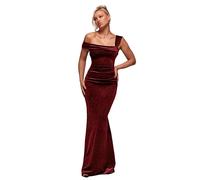 Robe en velours Ã pois pailletÃ©s femme Goddiva Maxi Rouge 46