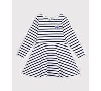 Robe enfant en coton manches longues à rayures Petit Bateau - blanc - Taille 5 ans 5A blanc/bleu